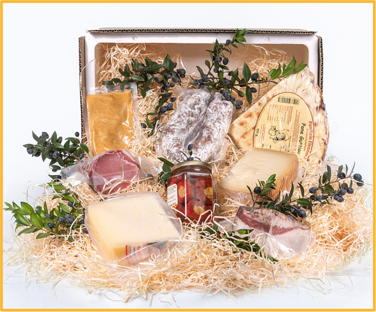 Cesto regalo spedizione prodotti tipici sardi medio